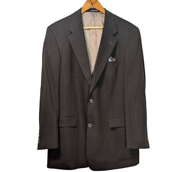 Vintage Burberry Men's Suit Coat Jacket‎ Blazer Size 43R Satin Lined Brown - Picture 1 of 11